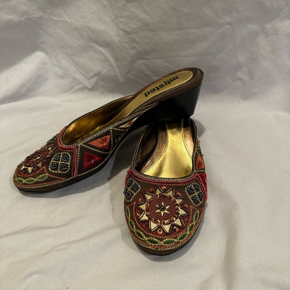 Miusol Women's Multicolor Embroidered Wedge Shoes